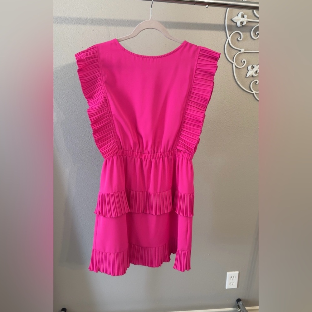 Hot Pink Boutique Ruffle Sleeveless Dress